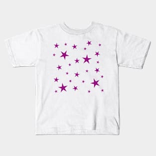 Purple Stars Pattern Kids T-Shirt